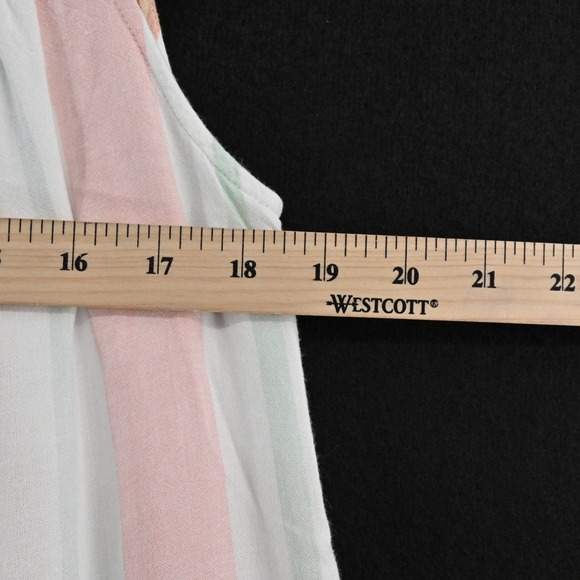Rails Capri Melon Stripe Tiered Midi Dress Size XS Linen Pastel Cottagecore Boho - Picture 4 of 14